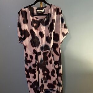 All Saints Silk Dress in Black and Purple